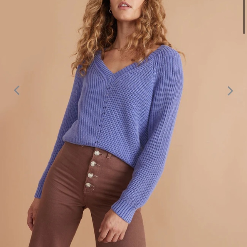 Marine layer sweater - Ezra v-neck in blue purple “Marlin” size medium